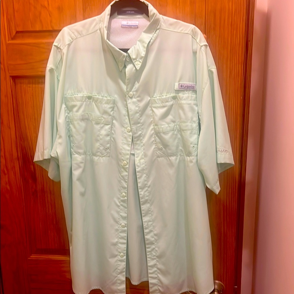 Columbia Green Casual mesh lining Shirt Lightweight